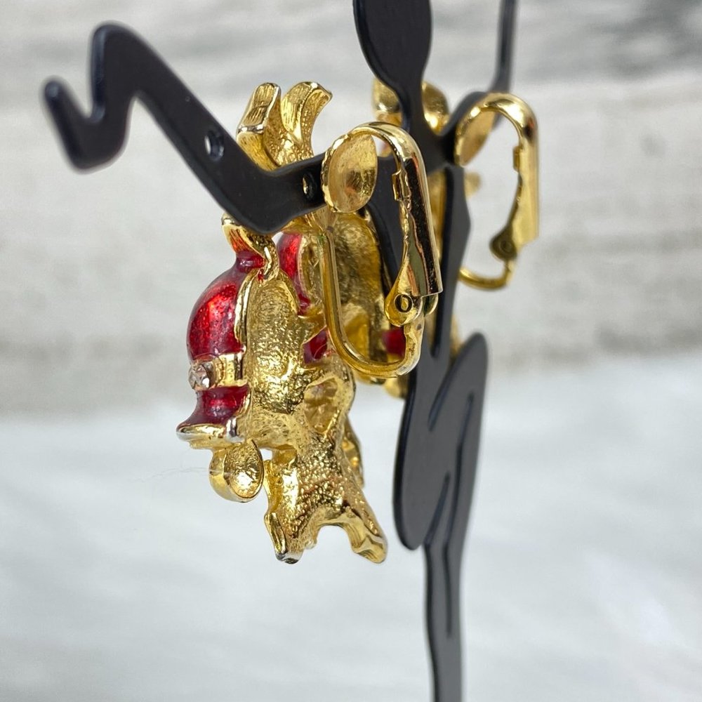 Vintage Christmas Jingle Bell Clip-on Earrings - Picture 8 of 9